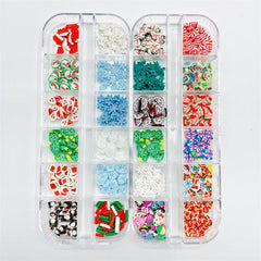 Christmas Manicure Stickers Set with Snowflakes Snowmen and Trees
