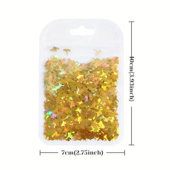 Ginkgo Leaf Glitter Nail Sequins 3D Art Flakes Confetti Sticker Makeup DIY