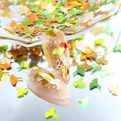 Ginkgo Leaf Glitter Nail Sequins 3D Art Flakes Confetti Sticker Makeup DIY