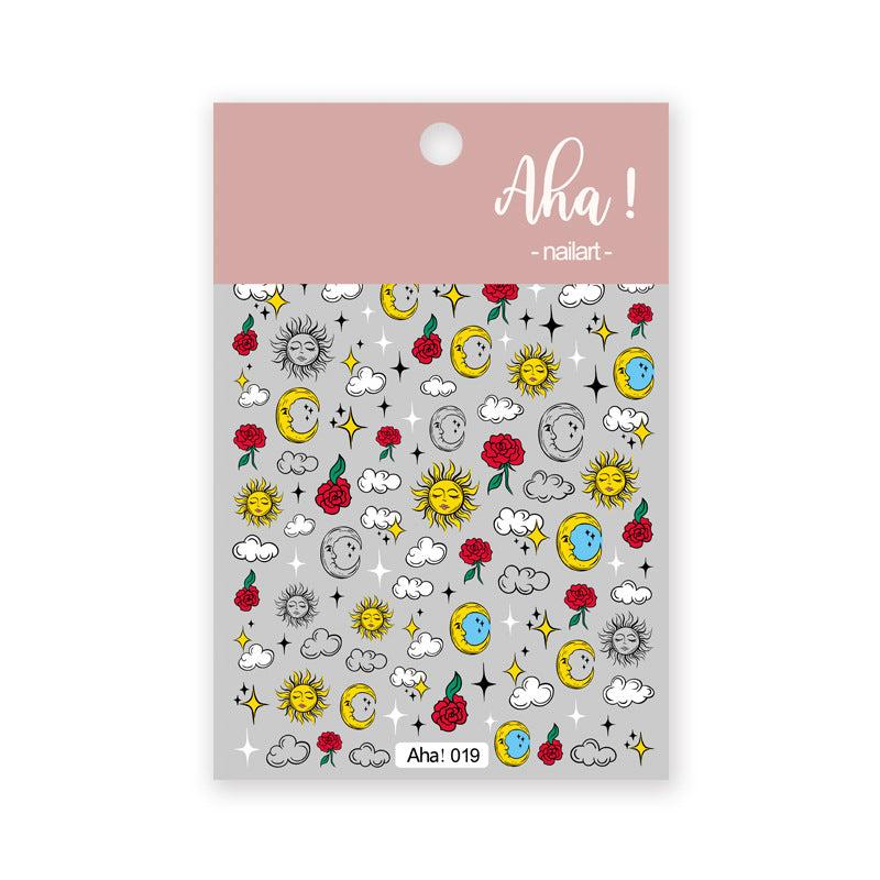 Nail Decals Unicorn Bear Sun Cloud Fake Nail Art
