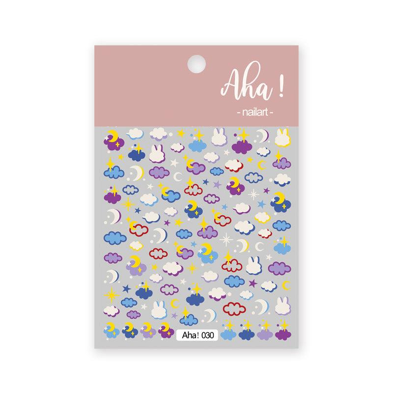 Nail Decals Unicorn Bear Sun Cloud Fake Nail Art
