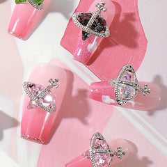 20pcs Y2K Nail Art Charms With Rhinestones 3D Planet Saturn Nail Art Accessories
