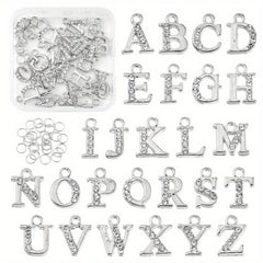 26pcs Golden Dangle Letter Nail Charms For Nail Art