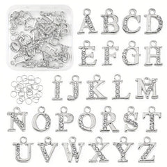 26pcs Golden Dangle Letter Nail Charms For Nail Art