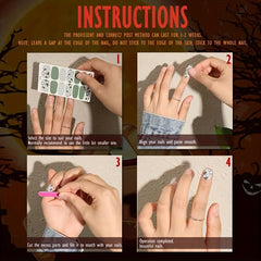 16 Sheets Halloween Nail Polish Stickers with 6 Nail Files