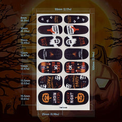 16 Sheets Halloween Nail Polish Stickers with 6 Nail Files