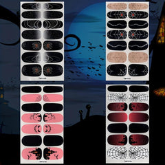 16 Sheets Halloween Nail Polish Stickers with 6 Nail Files