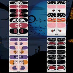 16 Sheets Halloween Nail Polish Stickers with 6 Nail Files