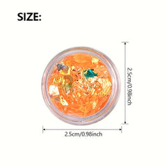 12 Jars Laser Nail Glitter Flakes for DIY Nail Art - Fluorescent Glass Sequins