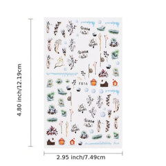 Winter Christmas 3D Nail Sticker Snowflake Flower Adhesive Decals