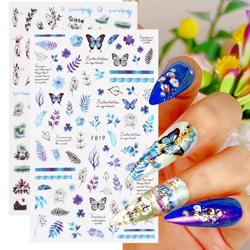Winter Christmas 3D Nail Sticker Snowflake Flower Adhesive Decals