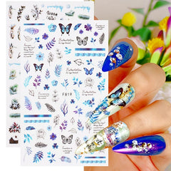 Winter Christmas 3D Nail Sticker Snowflake Flower Adhesive Decals