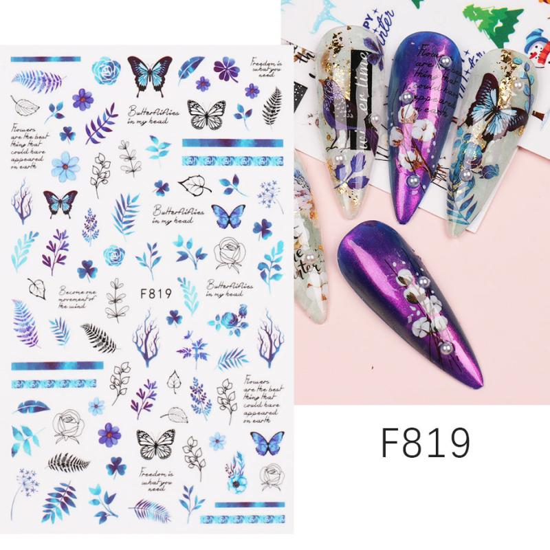 Winter Christmas 3D Nail Sticker Snowflake Flower Adhesive Decals