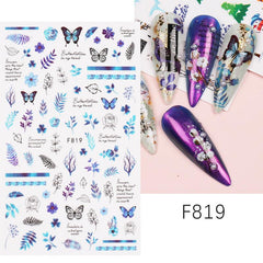 Winter Christmas 3D Nail Sticker Snowflake Flower Adhesive Decals