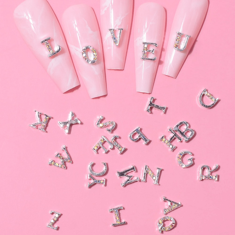 26pcs Flat Back Rhinestone Nail Art Charms for DIY and Nail Salon Use