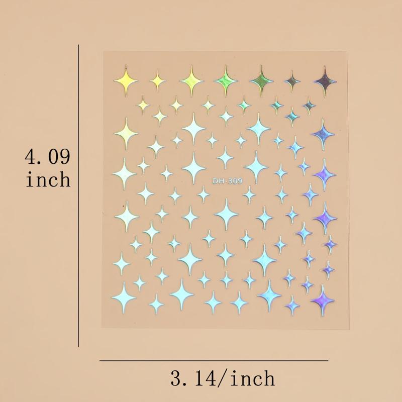 Nail Art Stickers Decals Star Flower Rose Love Transfer Adhesive Decals