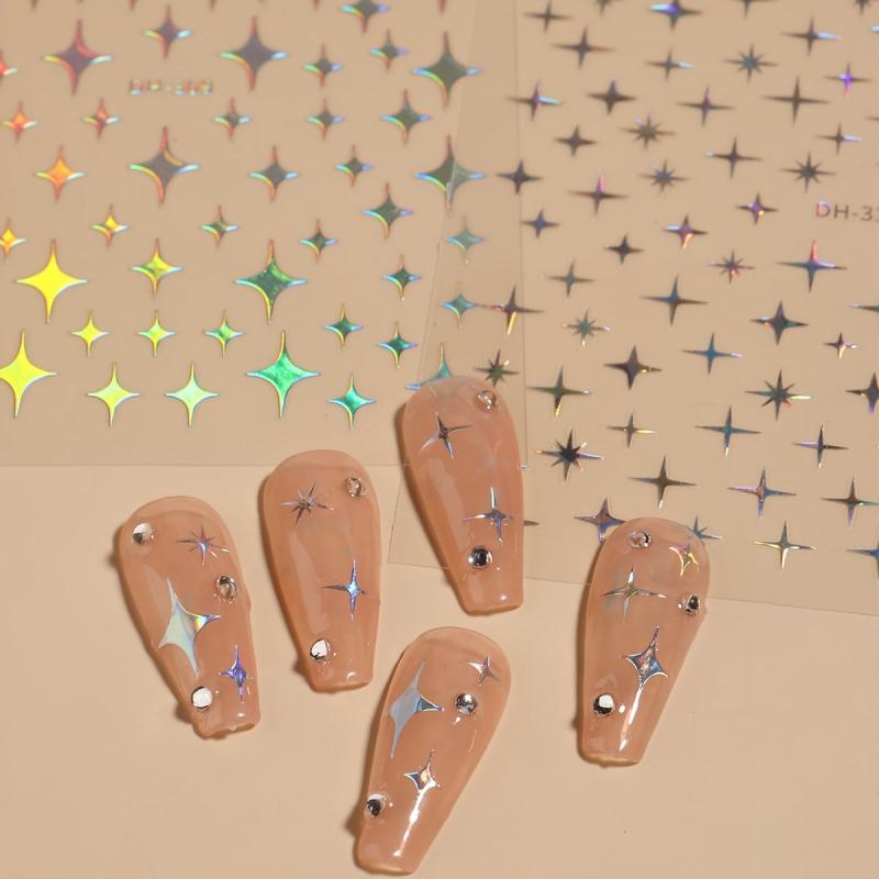 Nail Art Stickers Decals Star Flower Rose Love Transfer Adhesive Decals