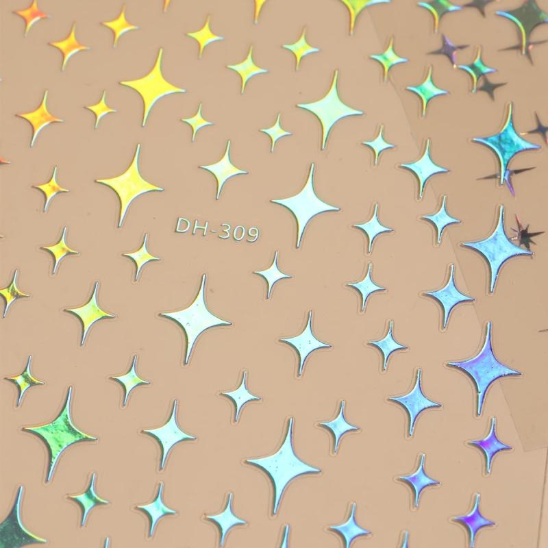 Nail Art Stickers Decals Star Flower Rose Love Transfer Adhesive Decals