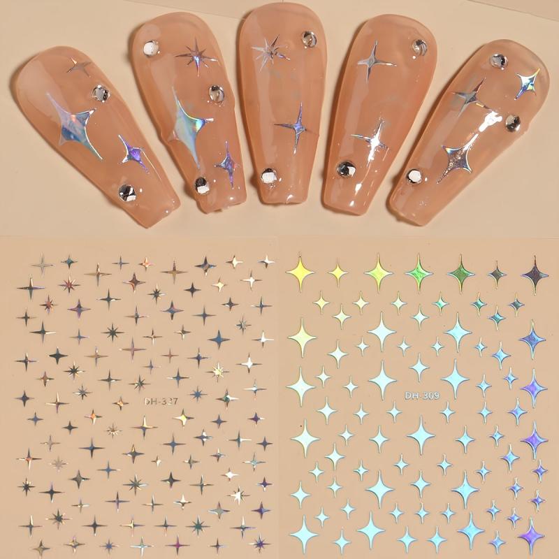 Nail Art Stickers Decals Star Flower Rose Love Transfer Adhesive Decals
