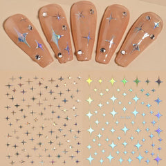 Nail Art Stickers Decals Star Flower Rose Love Transfer Adhesive Decals