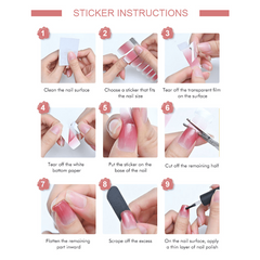 Glitter Full Wrap Nail Polish Stickers Self Adhesive Nail Art Decal Strips