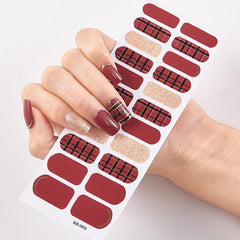 Glitter Full Wrap Nail Polish Stickers Self Adhesive Nail Art Decal Strips
