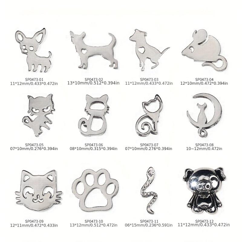 3D Animal Rivet Nail Art Metal Alloy Accessories for Nail Designs