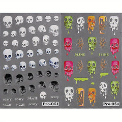 2pcs Halloween Nail Art Decals Self-adhesive Sunflower Stickers