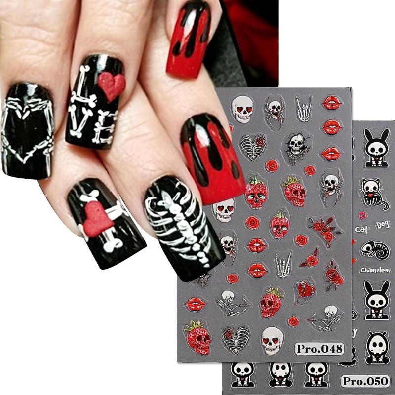 2pcs Halloween Nail Art Decals Self-adhesive Sunflower Stickers