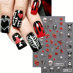 2pcs Halloween Nail Art Decals Self-adhesive Sunflower Stickers