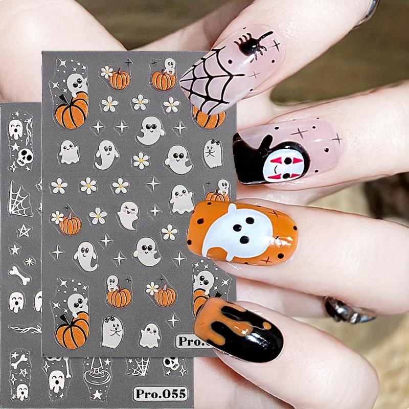 2pcs Halloween Nail Art Decals Self-adhesive Sunflower Stickers