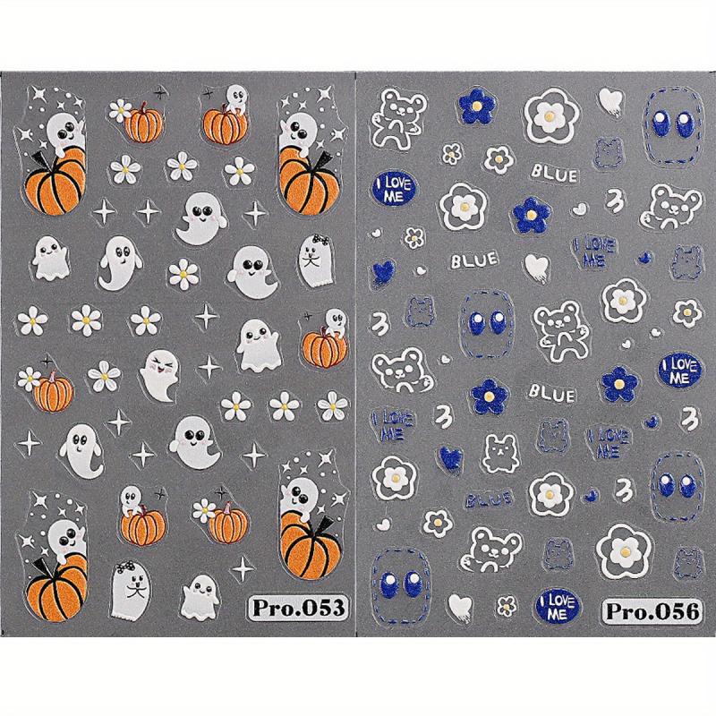 2pcs Halloween Nail Art Decals Self-adhesive Sunflower Stickers