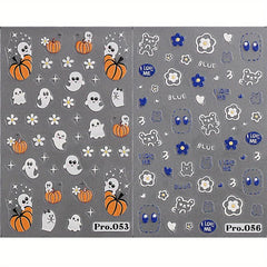 2pcs Halloween Nail Art Decals Self-adhesive Sunflower Stickers