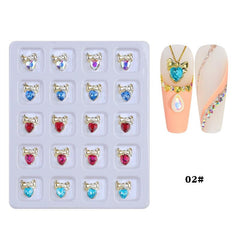 20 pcs Peach Heart Nail Charms for DIY Nail Art