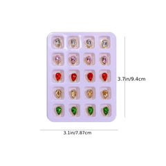 20 pcs Peach Heart Nail Charms for DIY Nail Art