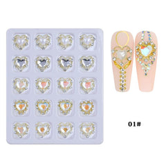 20 pcs Peach Heart Nail Charms for DIY Nail Art