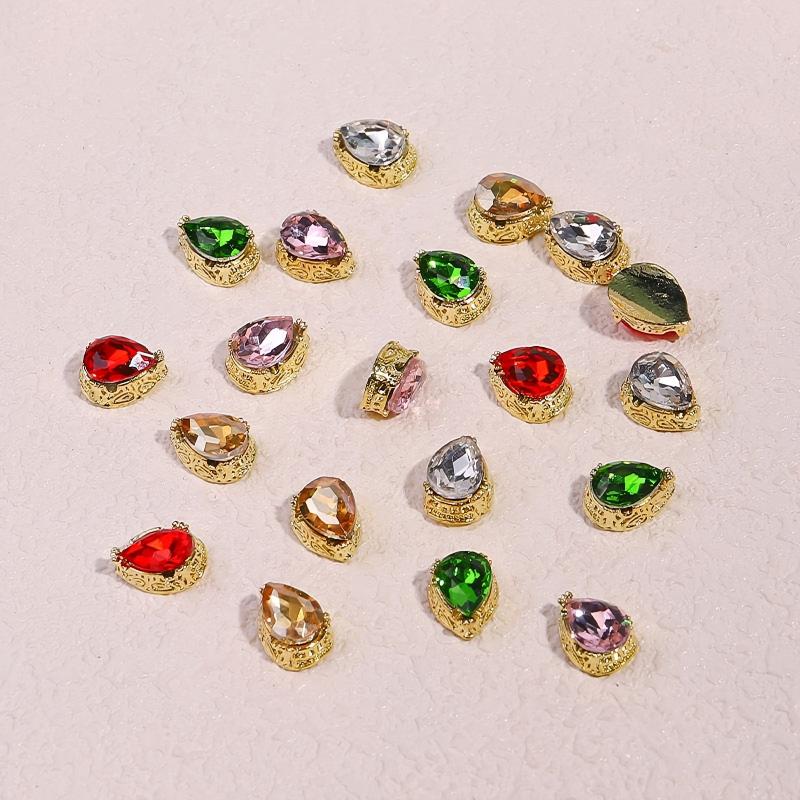 20 pcs Peach Heart Nail Charms for DIY Nail Art