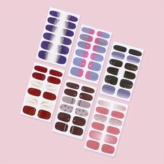 6 Sheets Gradient Nail Polish Strips Full Wrap Nail Art Stickers