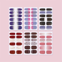 6 Sheets Gradient Nail Polish Strips Full Wrap Nail Art Stickers