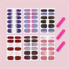 6 Sheets Gradient Nail Polish Strips Full Wrap Nail Art Stickers