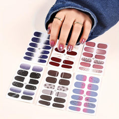 6 Sheets Gradient Nail Polish Strips Full Wrap Nail Art Stickers