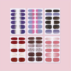 6 Sheets Gradient Nail Polish Strips Full Wrap Nail Art Stickers