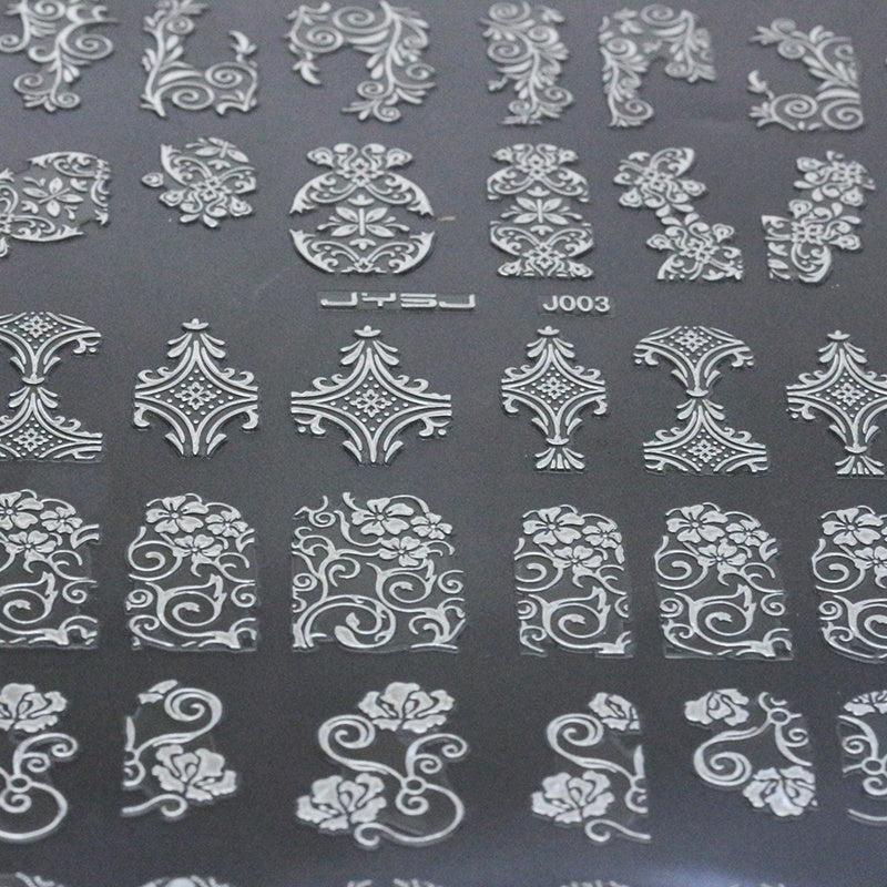 3D Totem Nail Art Stickers Decals Silver Metal Nail Art Decoration