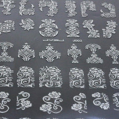 3D Totem Nail Art Stickers Decals Silver Metal Nail Art Decoration