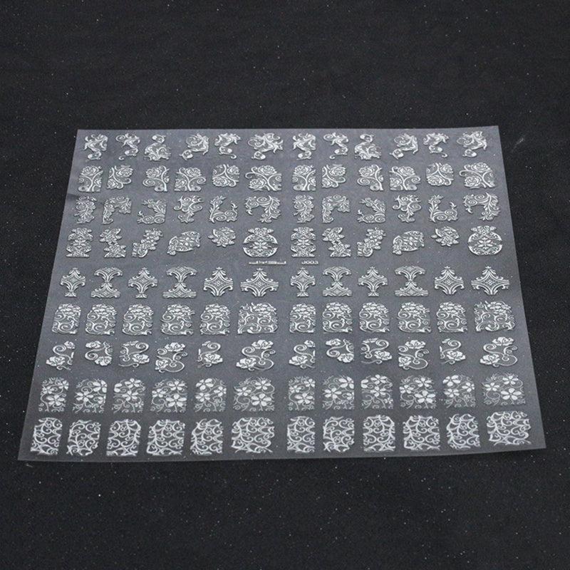 3D Totem Nail Art Stickers Decals Silver Metal Nail Art Decoration