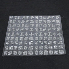 3D Totem Nail Art Stickers Decals Silver Metal Nail Art Decoration