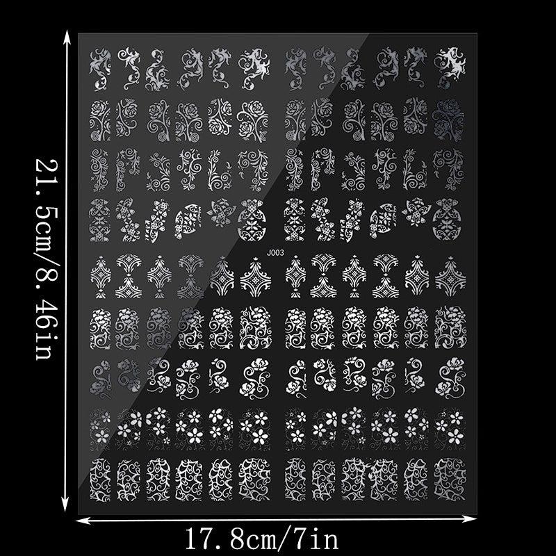 3D Totem Nail Art Stickers Decals Silver Metal Nail Art Decoration