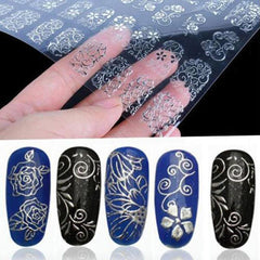 3D Totem Nail Art Stickers Decals Silver Metal Nail Art Decoration
