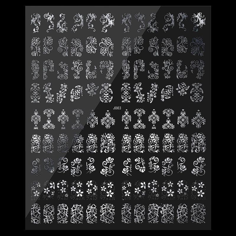 3D Totem Nail Art Stickers Decals Silver Metal Nail Art Decoration