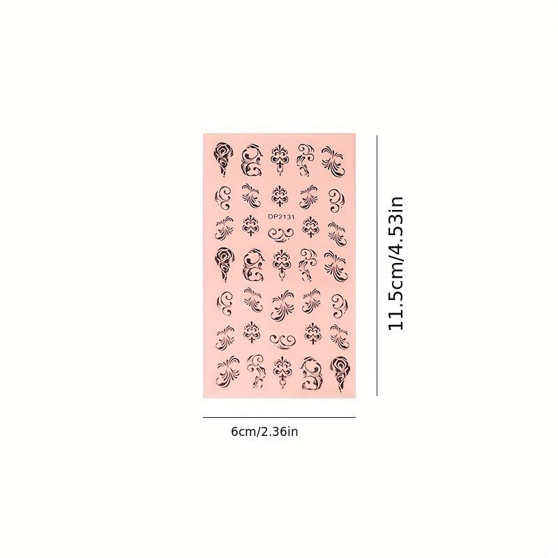 3D Floral Totem Nail Art Stickers Easy to Apply and Long Lasting